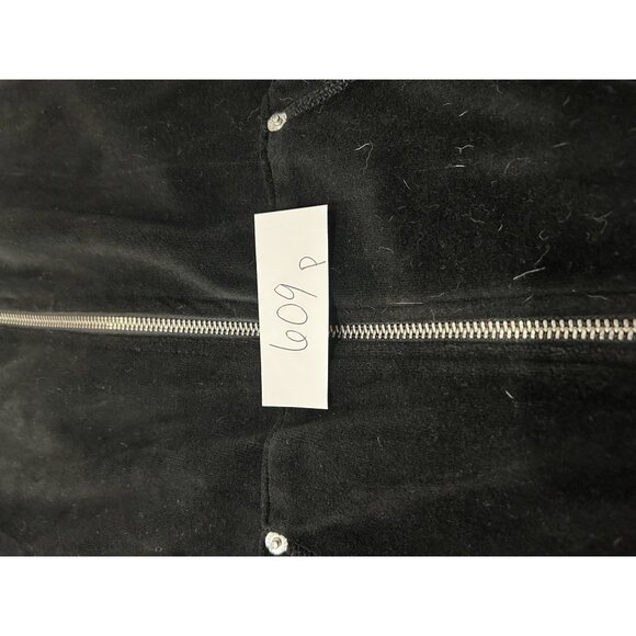 Michael Kors Zip Front Velour Jacket Black Sz Medium Long Sleeve Sportswear - Picture 10 of 11